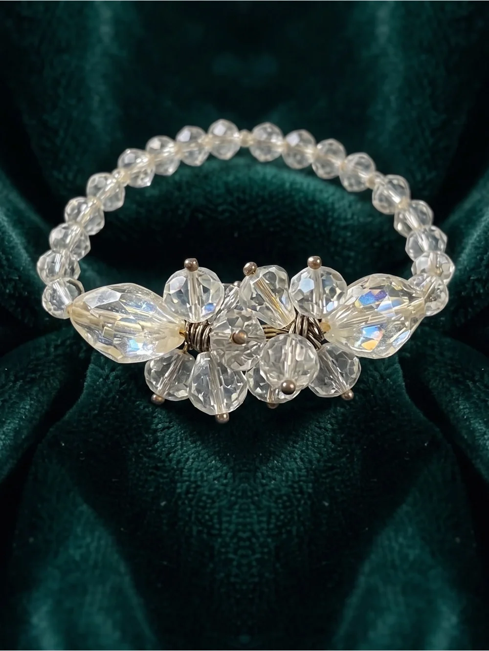 Crystal Bead Stretch Bracelet - Clear